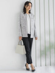 【WEB限定 13号】ストレッチツイードミドルジャケット