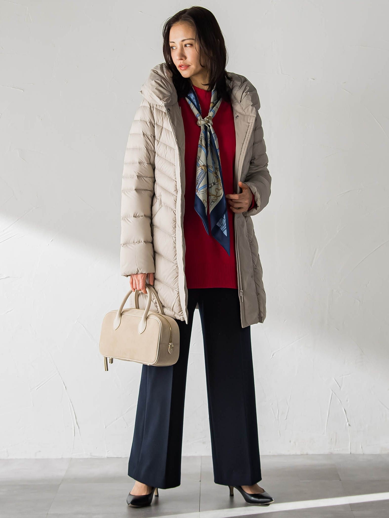 両面起毛ドロストワイドパンツ