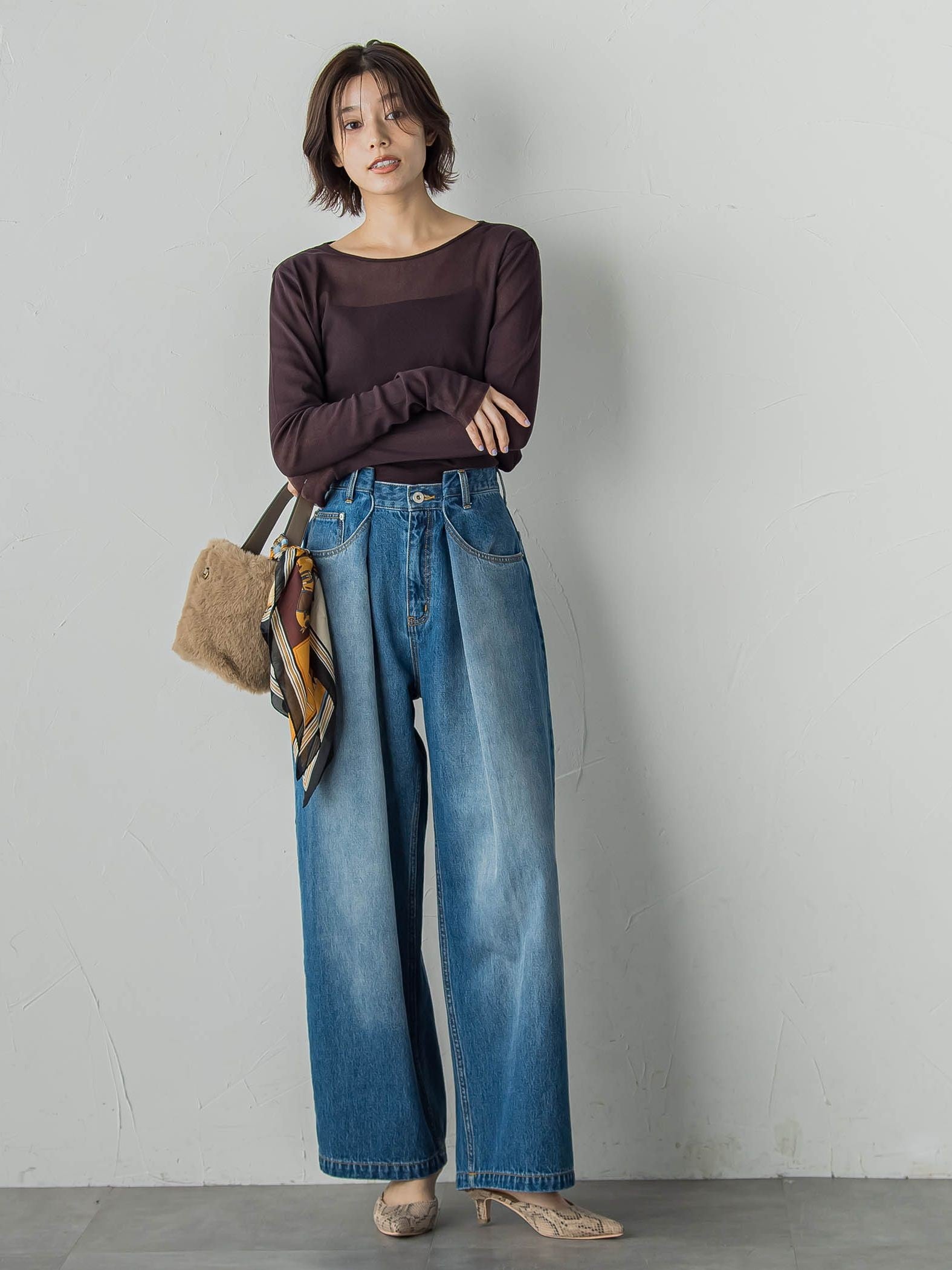 コットンサラチュールカットソー≪手洗い可能≫