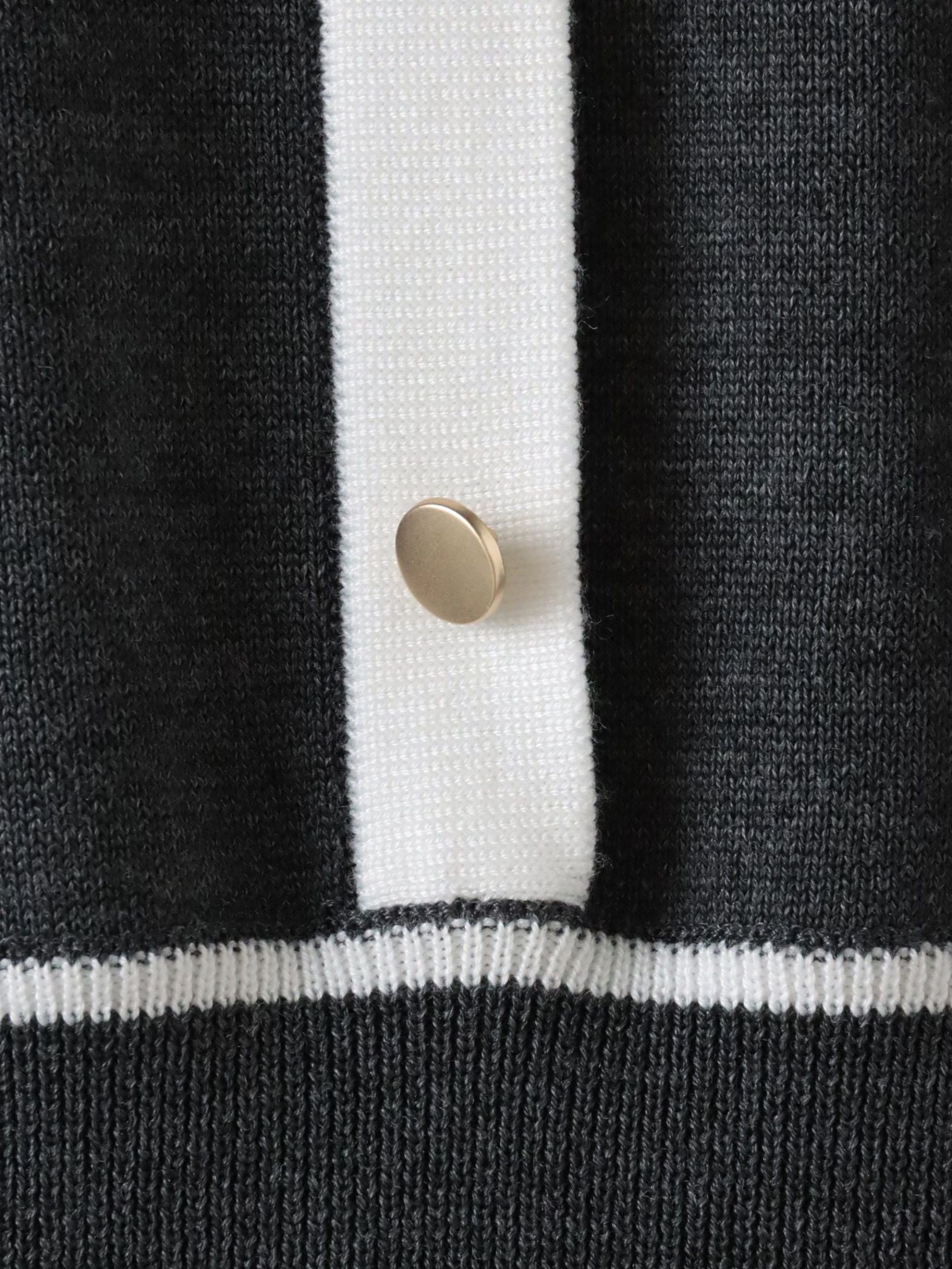 バイカラーニットワンピース