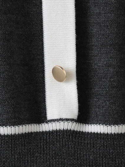 バイカラーニットワンピース