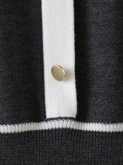 バイカラーニットワンピース