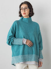 【WEB限定】”ふんわり配色の”もっちりハイネックニット