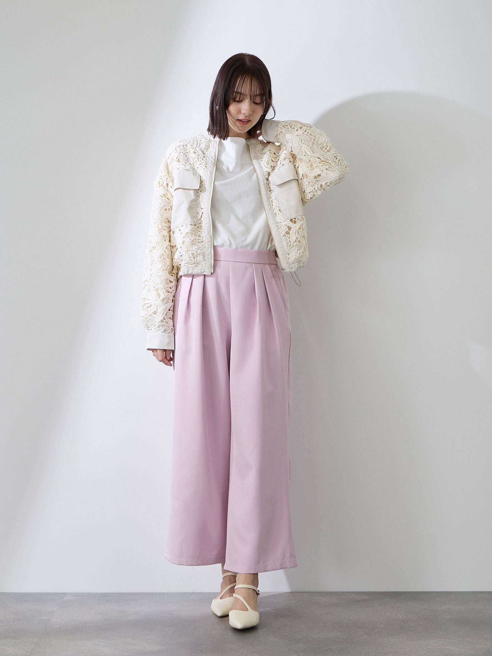 ボタニカルレースブルゾン≪手洗い可能≫