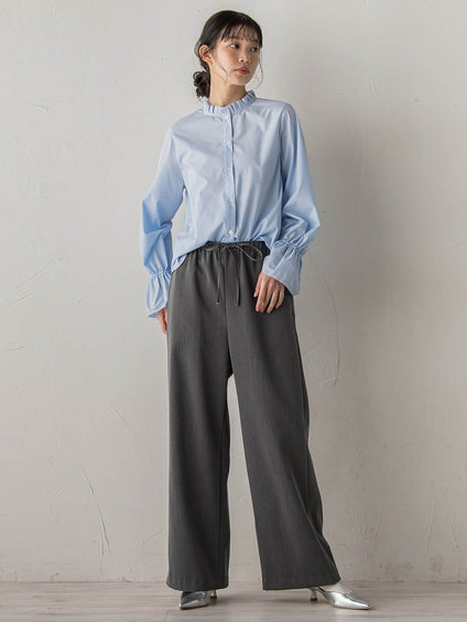 襟フリルブラウス≪洗濯機で洗える≫