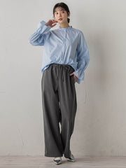 襟フリルブラウス≪洗濯機で洗える≫