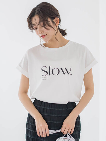 ドライタッチコットンロゴTシャツ≪洗濯機で洗える≫
