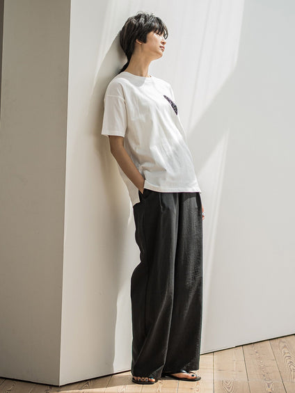 スパンコールハート刺繍Tシャツ≪洗濯機で洗える≫