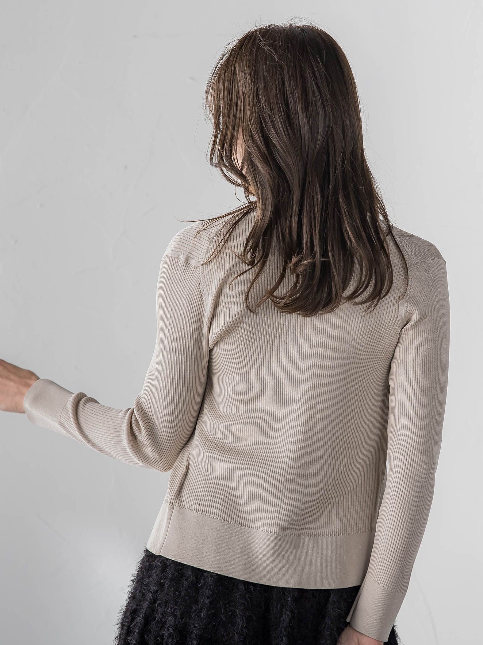 LUCINDAリブニットVカーディガン