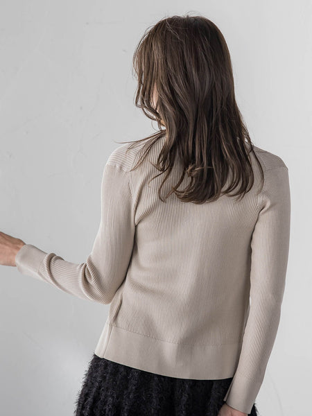 LUCINDAリブニットVカーディガン