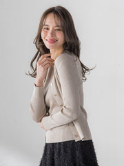 LUCINDAリブニットVカーディガン