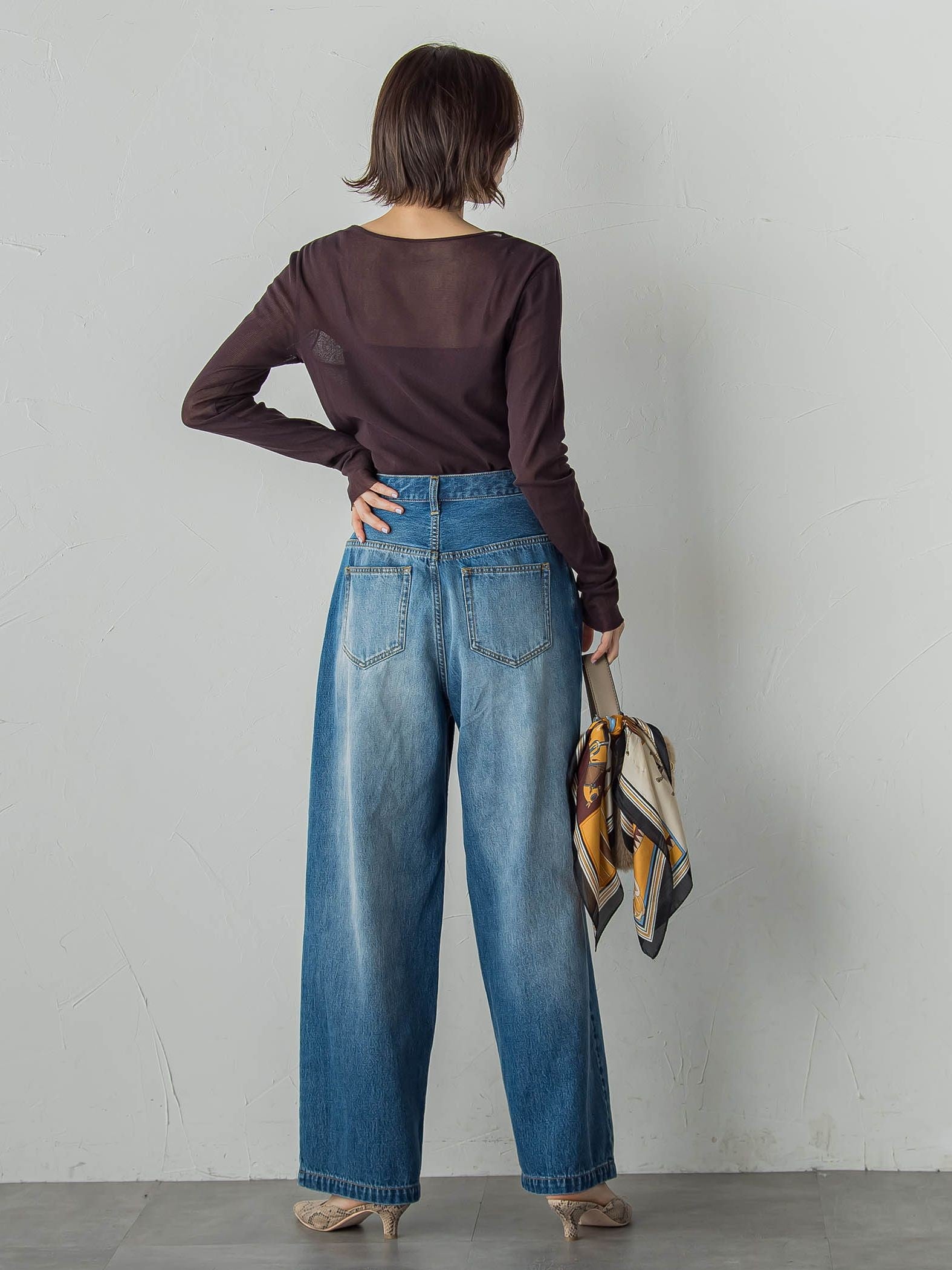 コットンサラチュールカットソー≪手洗い可能≫