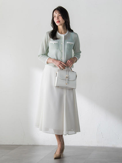 メッシュスパンコールニットカーディガン