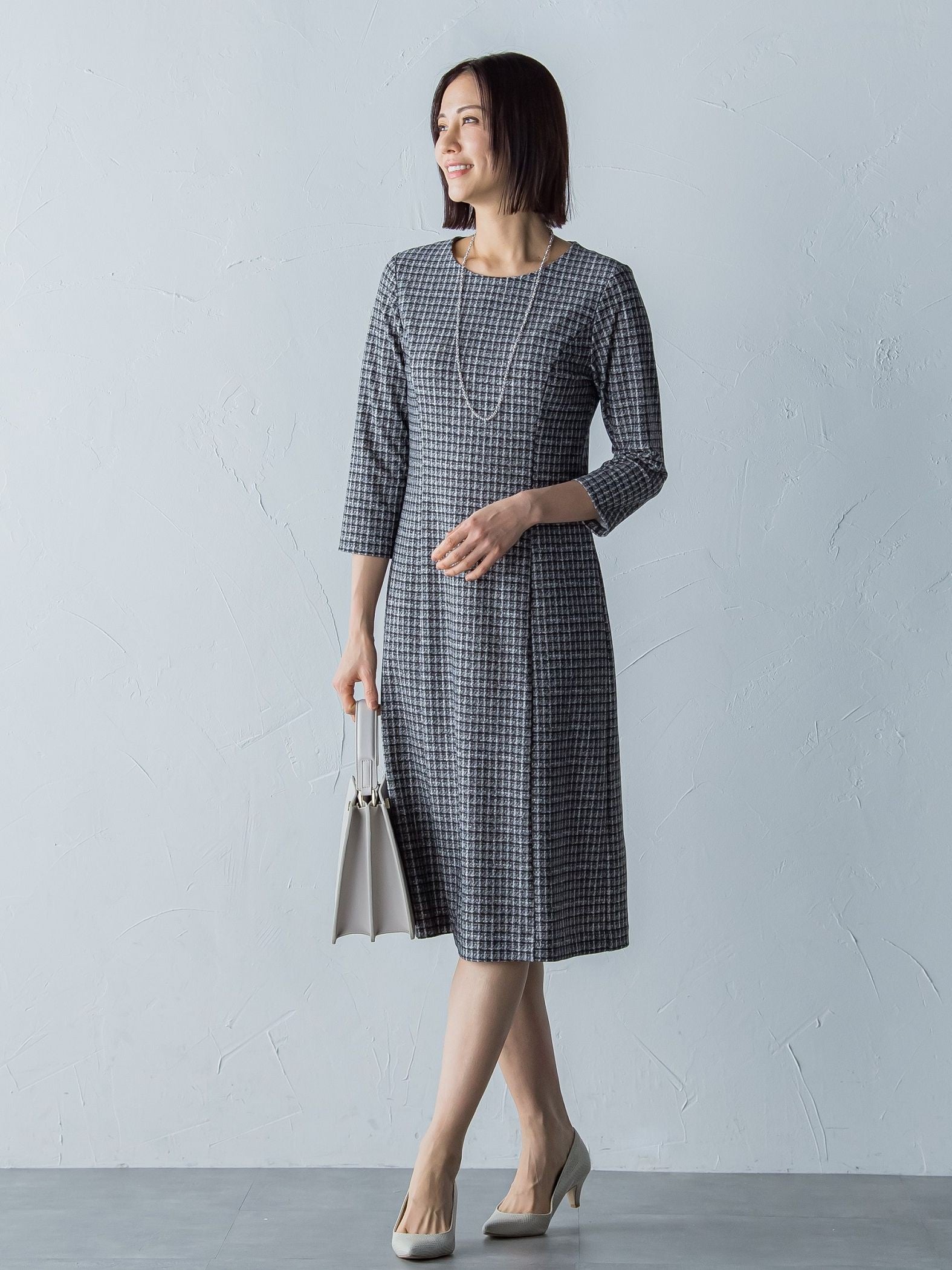 ハイテンションツィードプリントワンピース