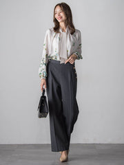 キラキラボタンワイドパンツ≪手洗い可能≫