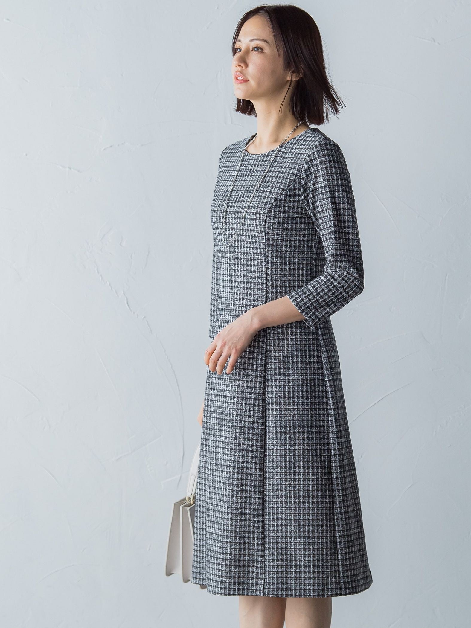 ハイテンションツィードプリントワンピース