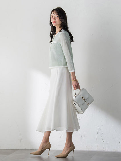 メッシュスパンコールニットカーディガン