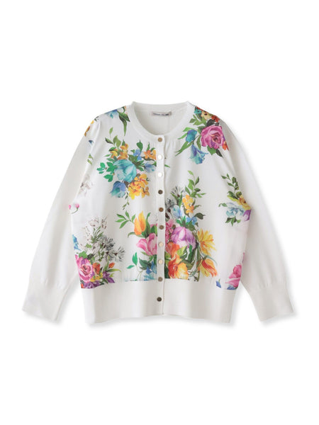 ビッグフラワーブーケカーディガン