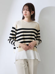 サイドスリットニット×ペプラムヘムインナーSET