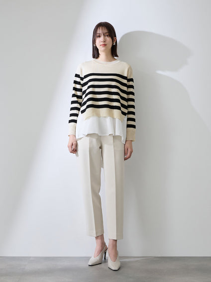 サイドスリットニット×ペプラムヘムインナーSET