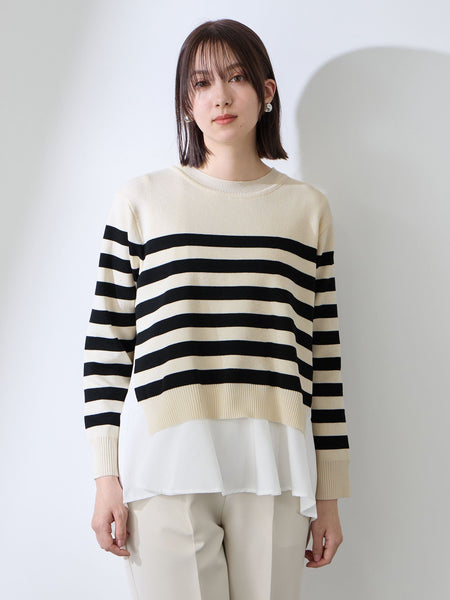 サイドスリットニット×ペプラムヘムインナーSET