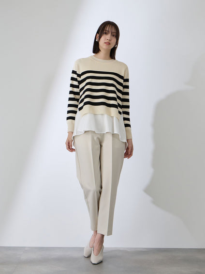 サイドスリットニット×ペプラムヘムインナーSET