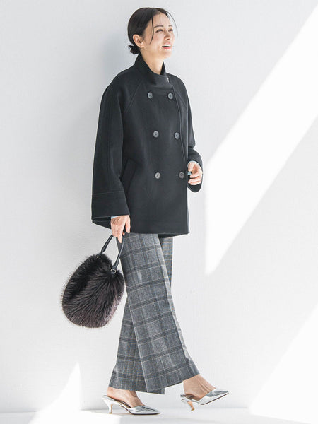 両面起毛ワイドパンツ≪洗える/セットアップ対応≫