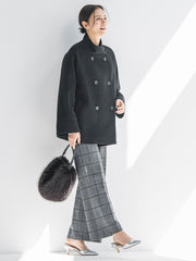両面起毛ワイドパンツ≪洗える/セットアップ対応≫