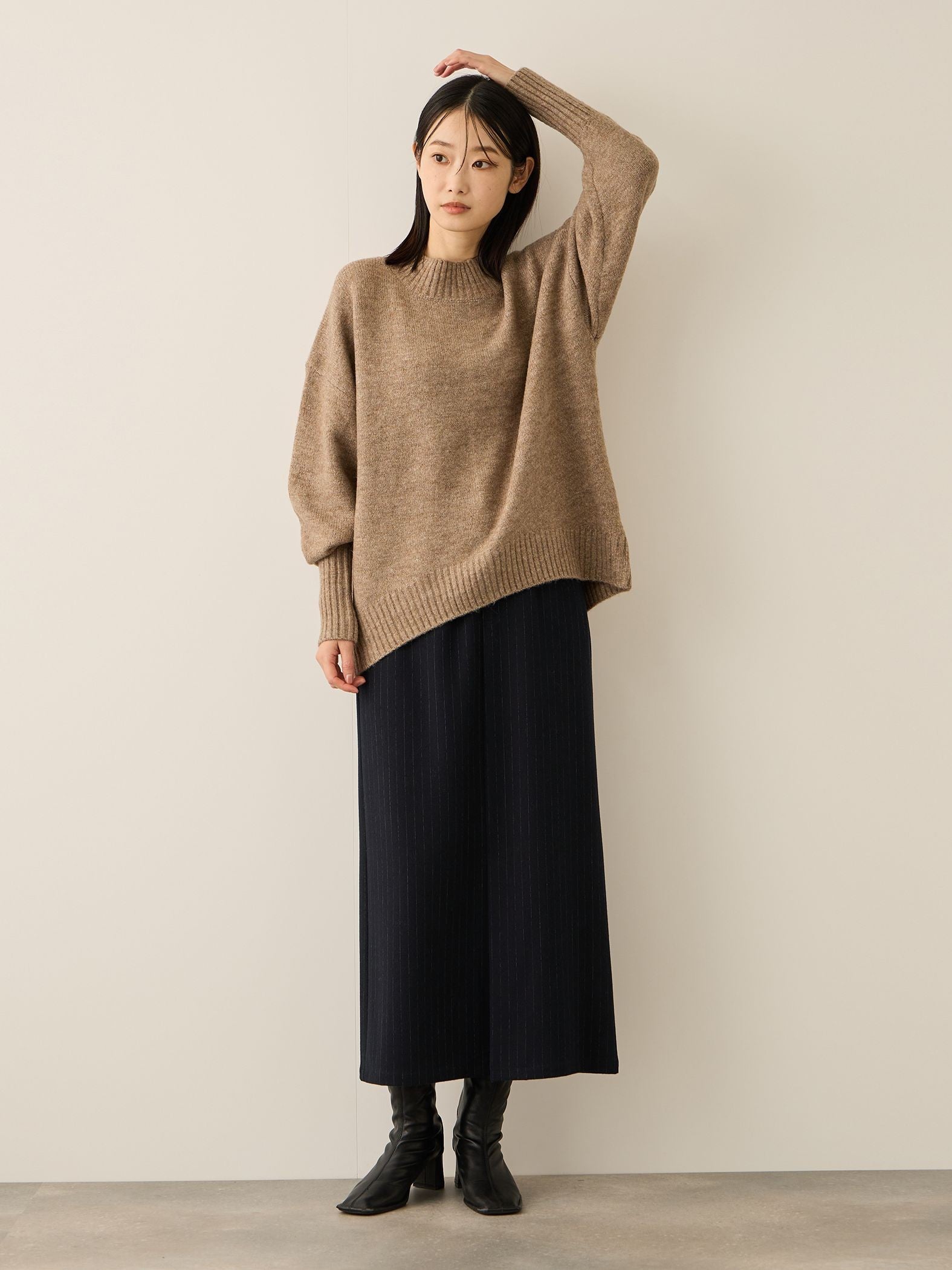 ウールライクストレッチIラインスカート≪手洗い可能≫