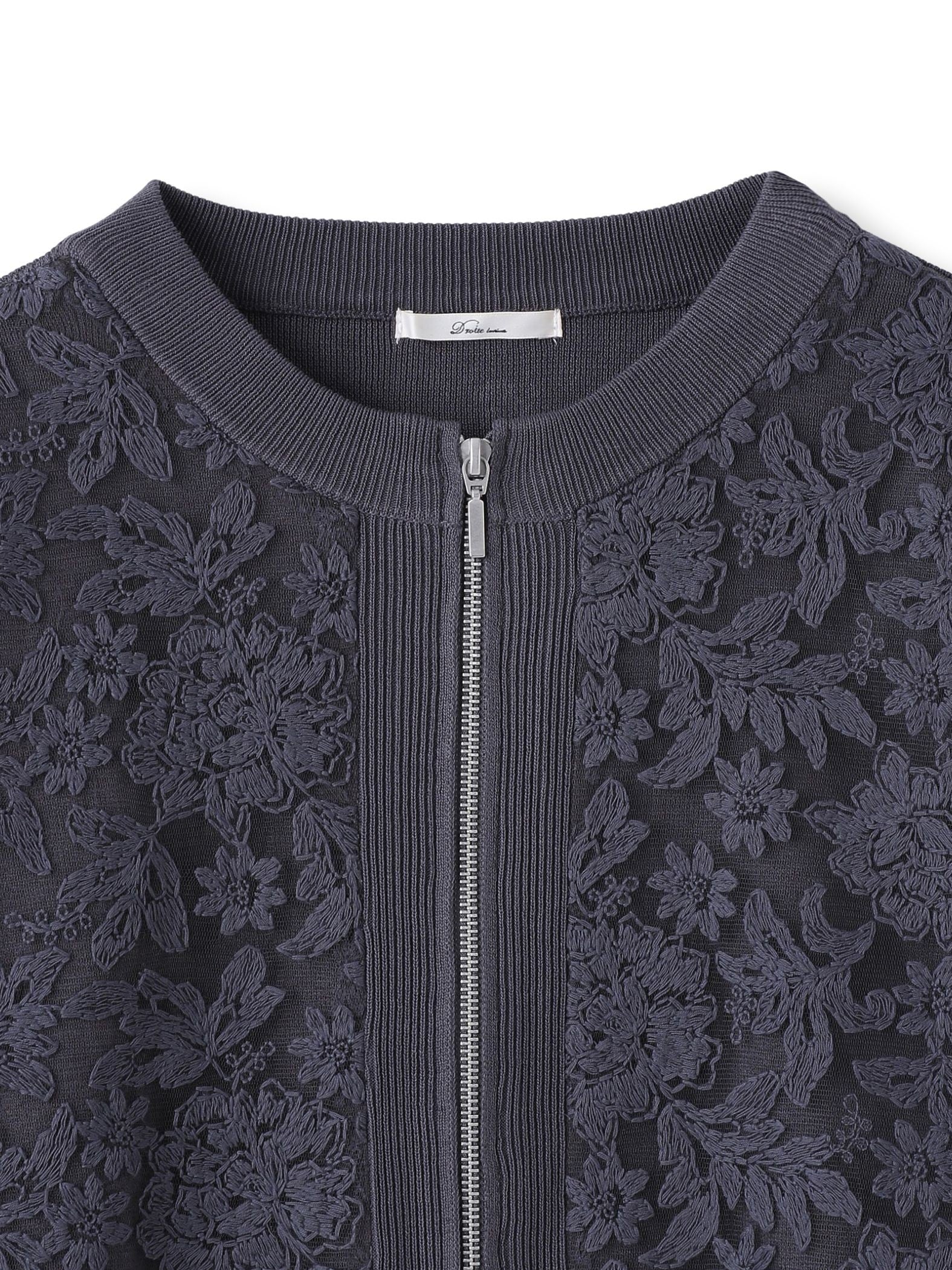 オーガンジー刺繍ミラノリブブルゾン≪手洗い可能≫