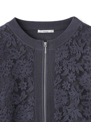 オーガンジー刺繍ミラノリブブルゾン≪手洗い可能≫
