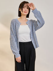 ミックスコイルクルーネックカーディガン