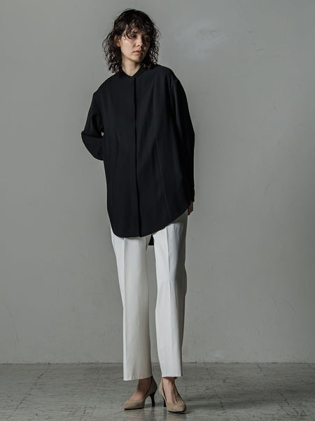ダブルクロス2WAYロングシャツブラウス≪洗濯機で洗える/セットアップ対応≫