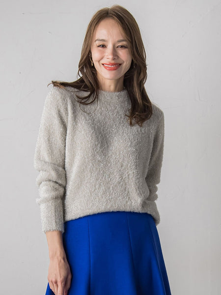 ラメシャギーニット