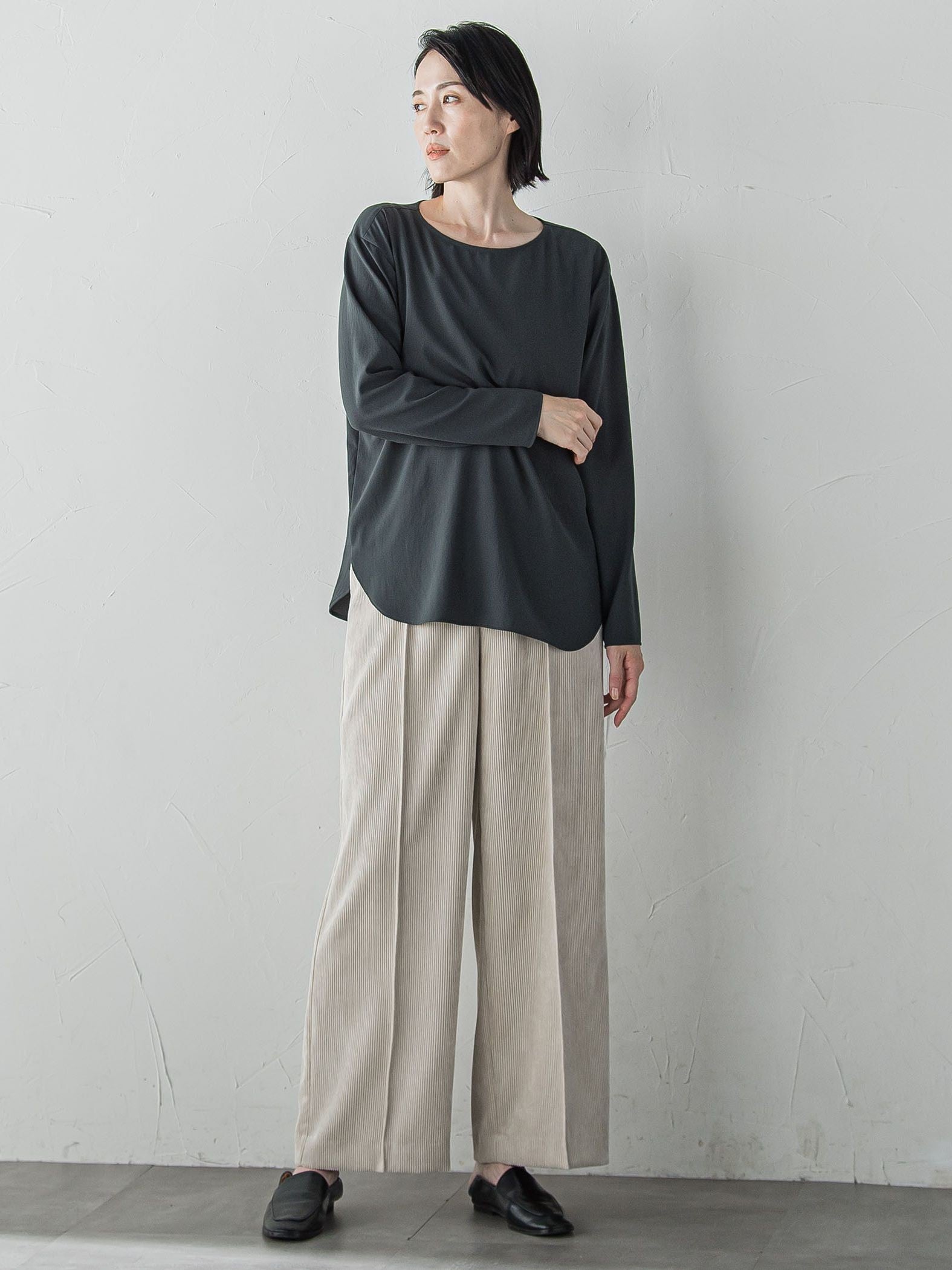 コーデュロイワイドパンツ≪洗濯機で洗える≫