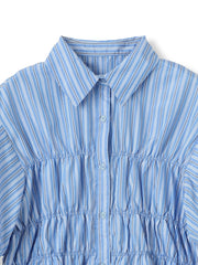 【WEB限定】シャーリングパフスリーブブラウス