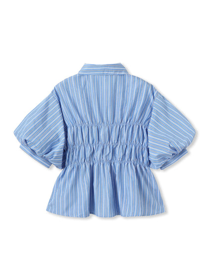【WEB限定】シャーリングパフスリーブブラウス