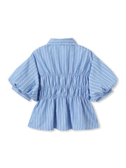 【WEB限定】シャーリングパフスリーブブラウス