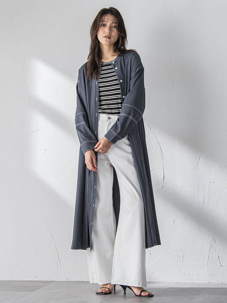 ”肌が喜ぶ”前後2WAYクルーネックロンT≪手洗い可能≫