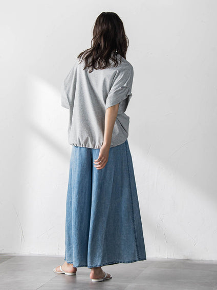 ゆれるデニムフレアパンツ