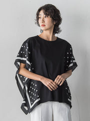 ドットスカーフ切り替えカットソー