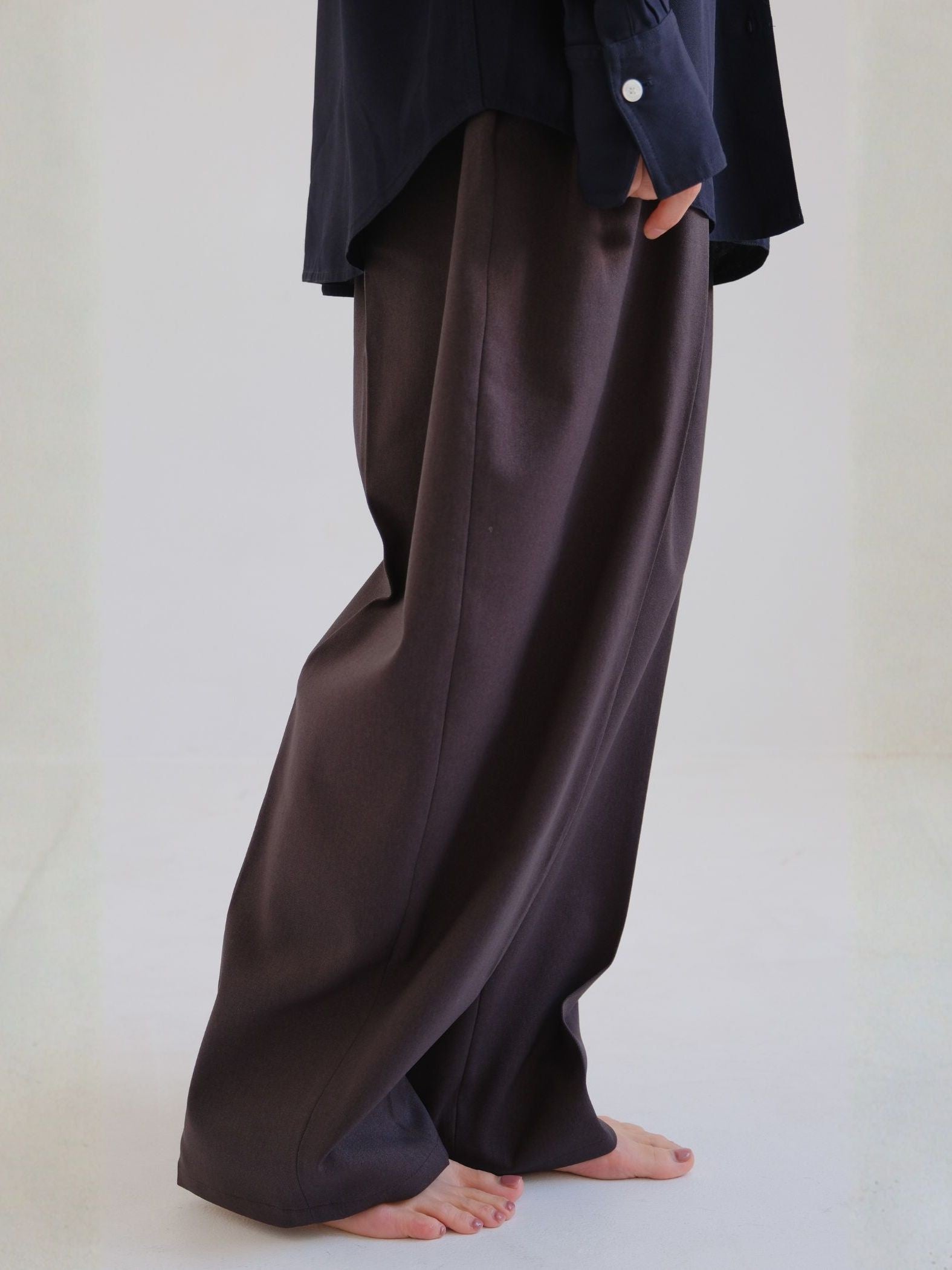 Bicolor curve pants【日本製】≪手洗い可能≫