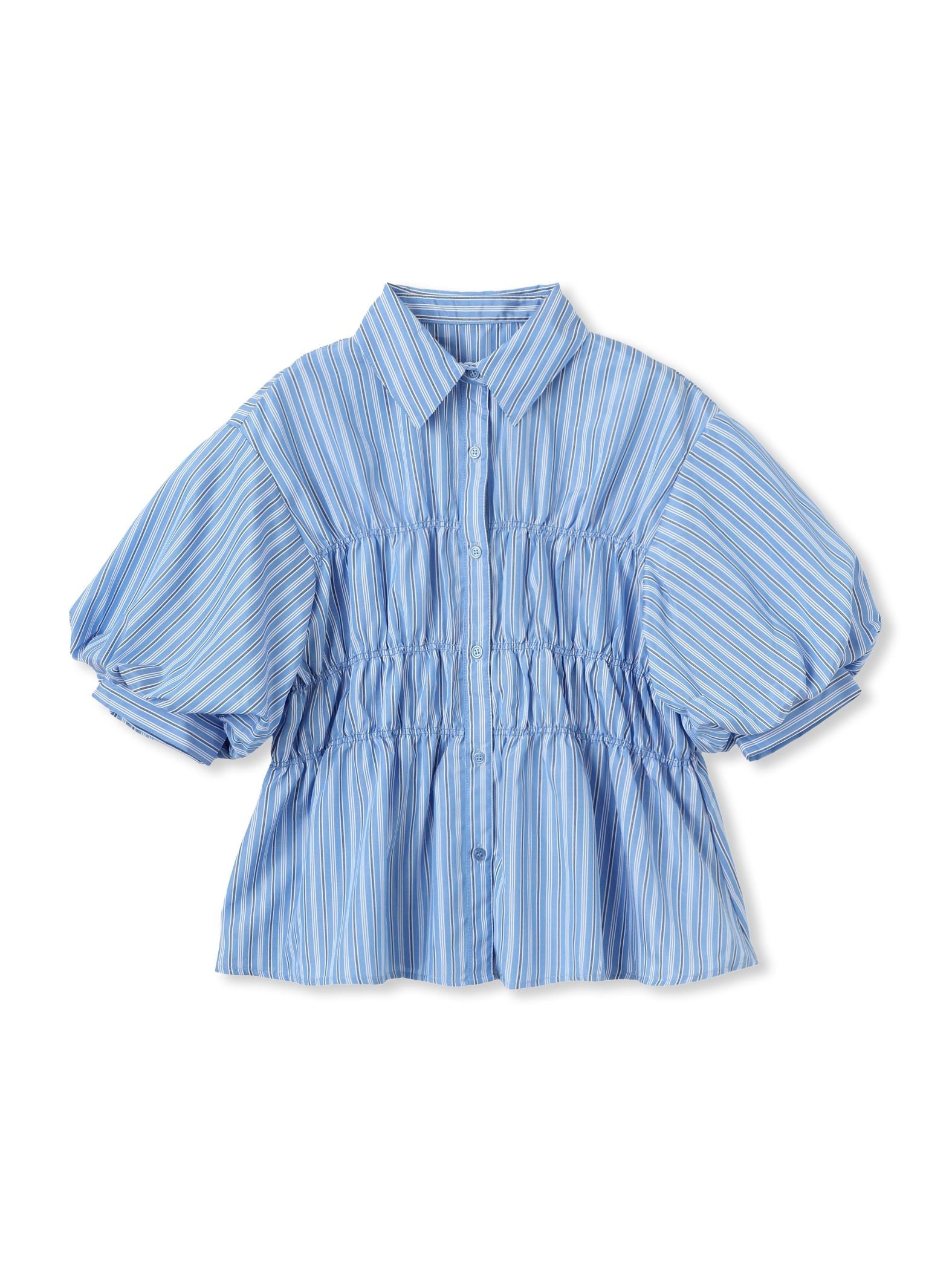 【WEB限定】シャーリングパフスリーブブラウス
