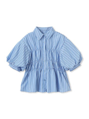 【WEB限定】シャーリングパフスリーブブラウス