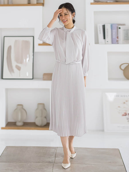 【WEB限定 13号】ボウタイフォーマルワンピース≪洗える≫