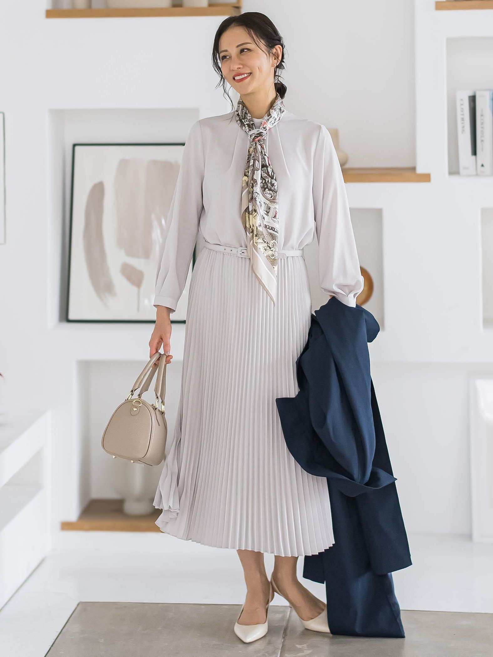 【WEB限定 13号】ボウタイフォーマルワンピース≪洗える≫