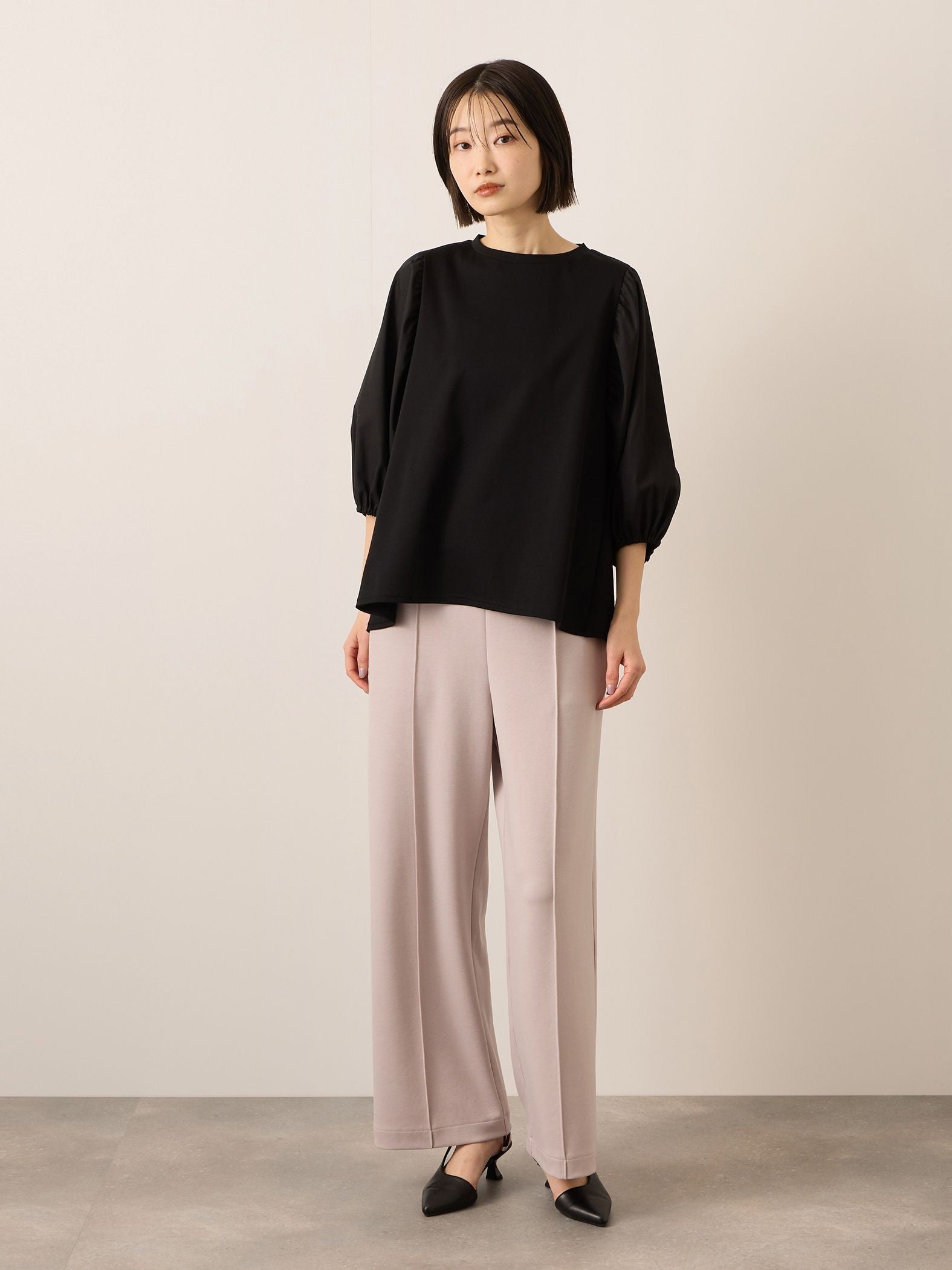 《予約》【機能するミニマル服】切替プルオーバー《接触冷感》