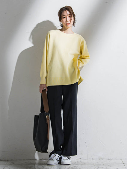 【WEB限定】シェルタリングワイドパンツ≪洗濯機で洗える≫