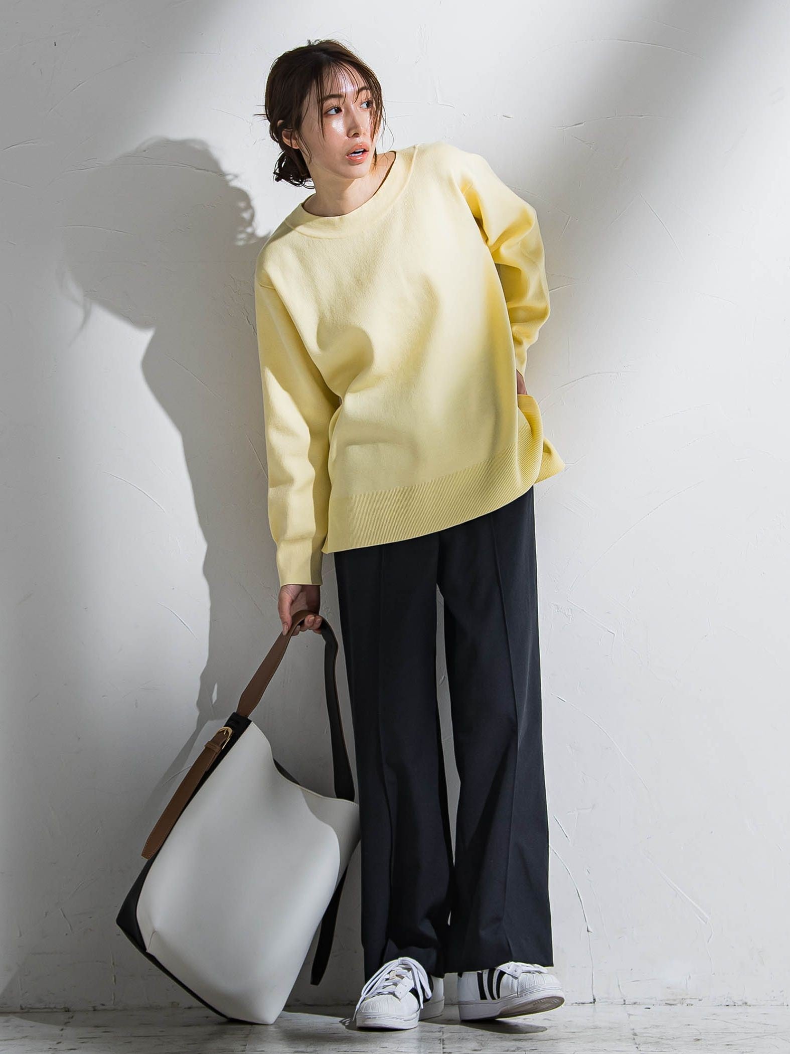【WEB限定】シェルタリングワイドパンツ≪洗濯機で洗える≫