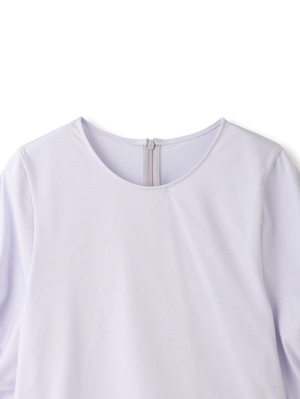 【WEB限定】きれいめハーフスリーブカットソー ≪接触冷感／洗濯機OK≫